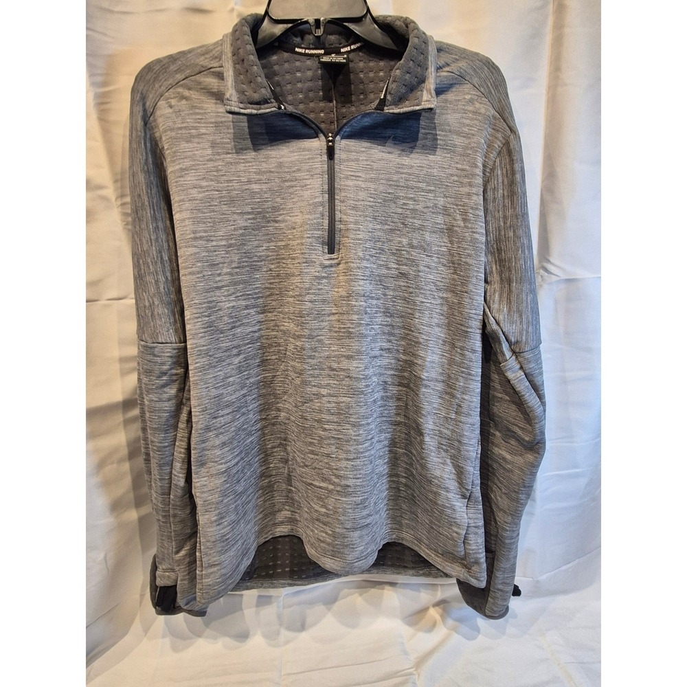 Nike Running Women Medium Gray Quarter Zip Pullover‎ Long Sleeve Athletic Shirt